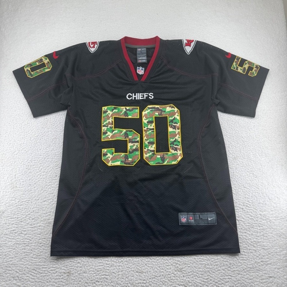 Nike On Field Kansas City Chiefs Justin Houston Camo Jersey Men L Black Stitched
